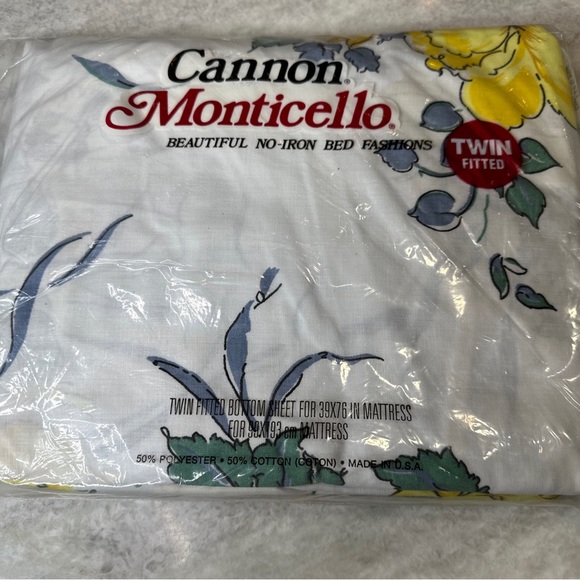 Vintage Monticello cannon flower sheets 1980’s new old stock twin size - Picture 6 of 13